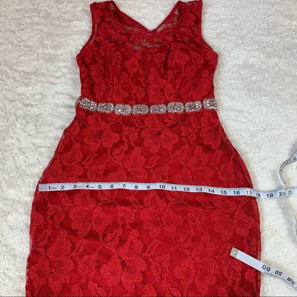 City Studio Jessica Rabbit lace mermaid sheath evening gown maxi dress, 9 NWT - Picture 9 of 15